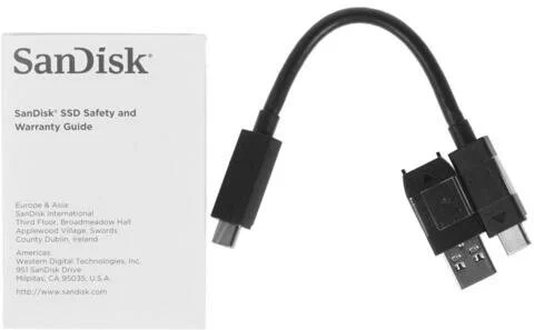 1 ТБ Внешний SSD SanDisk Extreme Portable V2, USB 3.2 Gen 2 Type-C, черный фото в интернет-магазине flywares.ru