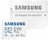 Карта памяти Samsung microSDXC 512 ГБ Class 10, V30, A2, UHS-I U3, R 130 МБ/с, адаптер на SD фото в интернет-магазине flywares.ru