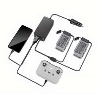 Автомобильное зарядное устройство для 2 аккумуляторов и пульта DJI Mavic Air 2 / Air 2S повышенной мощности (2 USB) (YX) фото в интернет-магазине flywares.ru