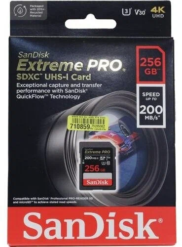 Карта памяти SanDisk SDXC 256GB Extreme Pro UHS-I V30 U3 200/140 MB/s фото в интернет-магазине flywares.ru