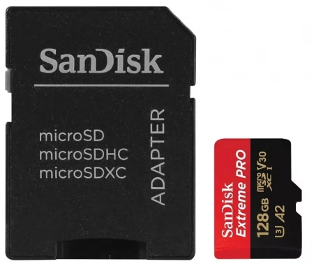 Карта памяти SanDisk MicroSDXC 128GB Extreme PRO V30 U3 A2 200/90 МБ/с фото в интернет-магазине flywares.ru