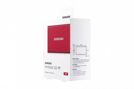 Портативный SSD USB 3.2 T7 1ТБ MU-PC1T0H (Красный) фото в интернет-магазине flywares.ru