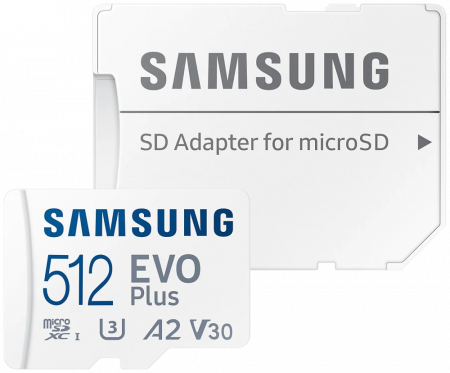 Карта памяти Samsung microSDXC 512 ГБ Class 10, V30, A2, UHS-I U3, R 130 МБ/с, адаптер на SD фото в интернет-магазине flywares.ru