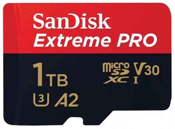 Карта памяти SANDISK Extreme Pro 1Tb micro SDXC UHS-I U3 V30 A2 + ADP (200/140 MB/s) SDSQXCD-1T00-GN6MA фото в интернет-магазине flywares.ru