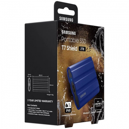 Портативный SSD Samsung T7 Shield 2TB MU-PE2TO (Синий) фото в интернет-магазине flywares.ru
