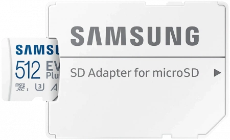 Карта памяти Samsung microSDXC 512 ГБ Class 10, V30, A2, UHS-I U3, R 130 МБ/с, адаптер на SD фото в интернет-магазине flywares.ru