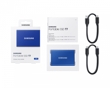 Портативный SSD USB 3.2 T7 2TB MU-PC2T0H (Синий) фото в интернет-магазине flywares.ru