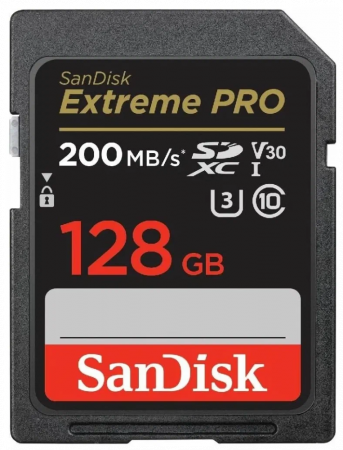 Карта памяти SanDisk SDXC 128 ГБ Class 10, V30, UHS-I U3, 1 шт., черный фото в интернет-магазине flywares.ru