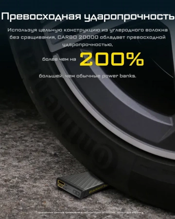 Зарядное устройство NITECORE CARBO NB20000 Power Bank с быстрой зарядкой из углеродного волокна фото в интернет-магазине flywares.ru
