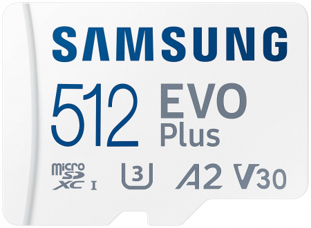 Карта памяти Samsung microSDXC 512 ГБ Class 10, V30, A2, UHS-I U3, R 130 МБ/с, адаптер на SD фото в интернет-магазине flywares.ru