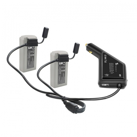 Автомобильное зарядное устройство для 2 аккумуляторов и пульта DJI Mini 2 / Mini SE / Mini 2 SE (YX) фото в интернет-магазине flywares.ru