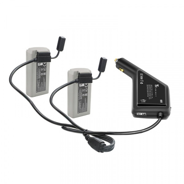 Автомобильное зарядное устройство для 2 аккумуляторов и пульта DJI Mini 2 / Mini SE / Mini 2 SE (YX) фото в интернет-магазине flywares.ru