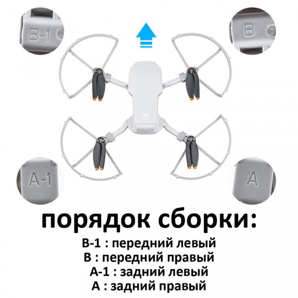 Защита пропеллеров BRDRC EWB8866, 4шт для квадрокоптера DJI Mini, Mini 2, Mini SE фото в интернет-магазине flywares.ru