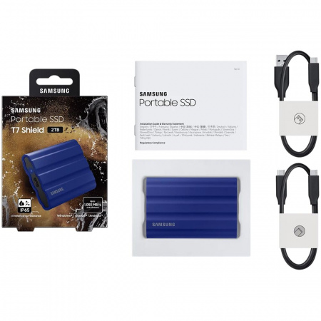 Портативный SSD Samsung T7 Shield 2TB MU-PE2TO (Синий) фото в интернет-магазине flywares.ru