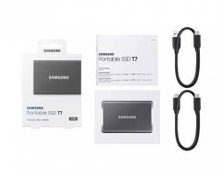 Портативный SSD USB 3.2 T7 2TB MU-PC2T0H (Серый) фото в интернет-магазине flywares.ru